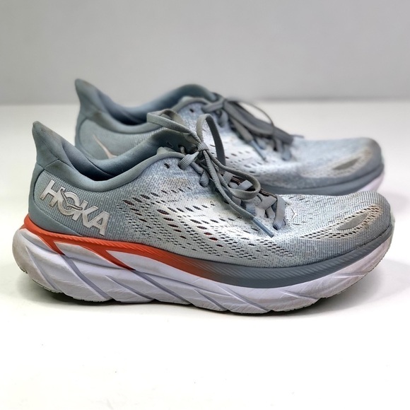 Hoka One One Clifton 8 running shoes grey orange 8 - Picture 2 of 13